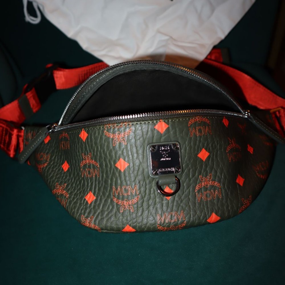 NEW MCM Skyoptic Visetos Small Fursten Belt Bag Diamond Cognac - Picture 6 of 10